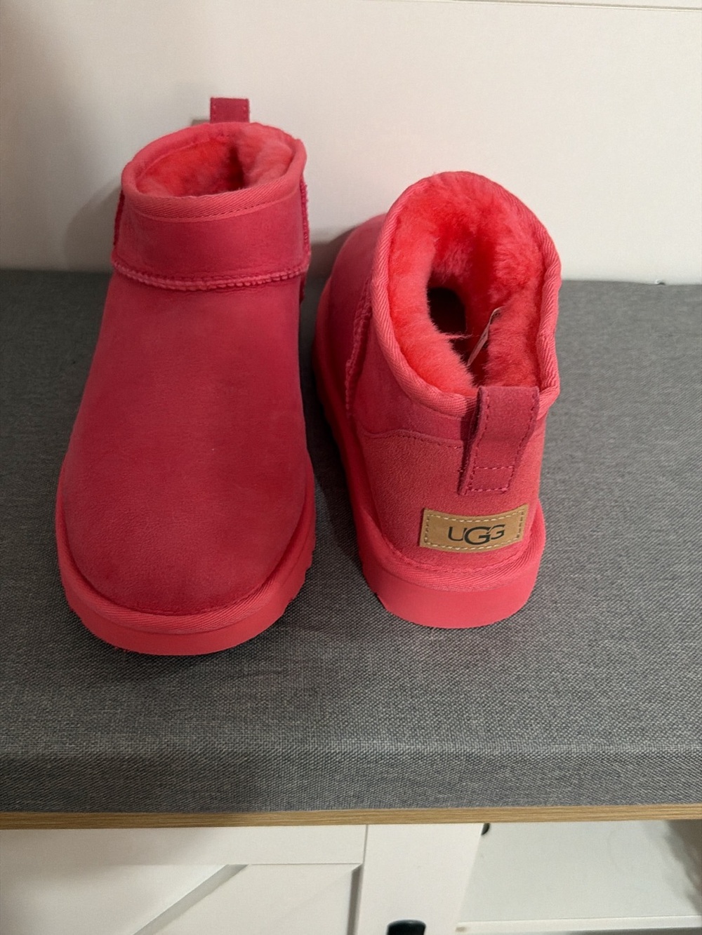 UGG Bright Pink Short Cozy Booties